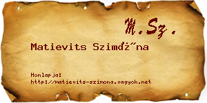 Matievits Szimóna névjegykártya